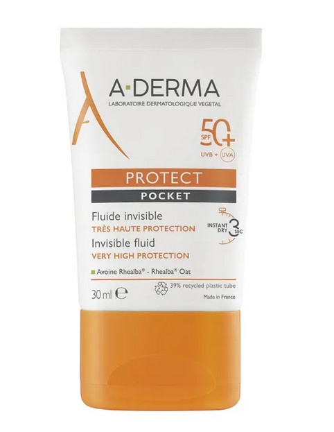 Aderma Protect Pocket SPF 50+ Fluide Solaire Invisible 30ml